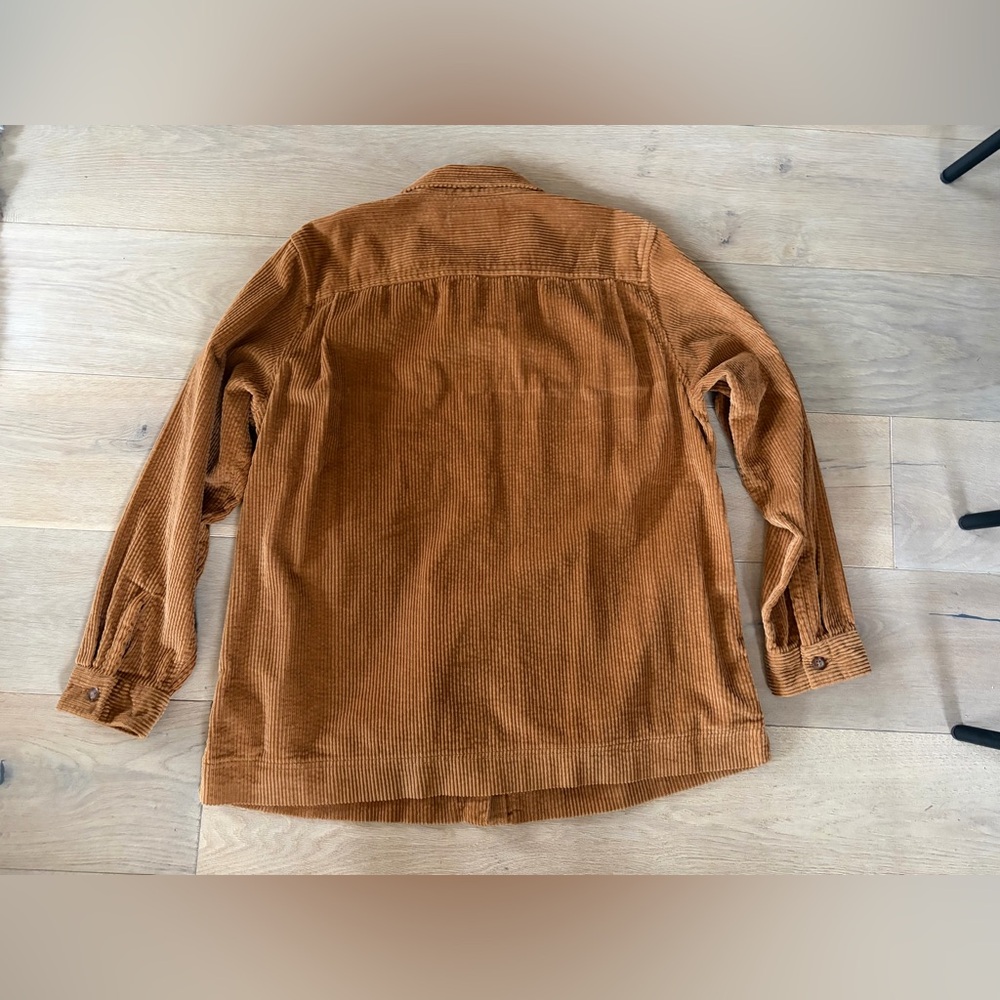 LL Bean Comfort Corduroy Relaxed Shirt Cozy Saddle 100% Cotton Brown - Size 1X - Picture 7 of 7